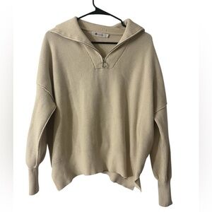 Cozy Beige Cowl Neck Sweater